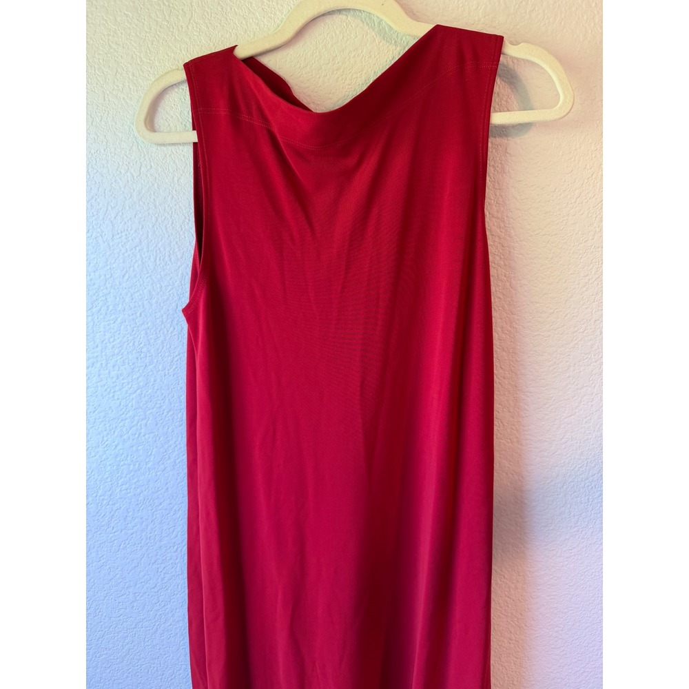 Lauren Ralph Lauren Red Cowl Neck Sleeveless Midi Dress Size M New With Tags - Picture 3 of 9
